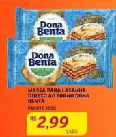 Oferta de Dona Benta - Massa Para Lasanha por R$2,99 em Assaí Atacadista