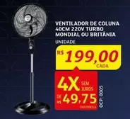 Oferta de De   - Ventilador De Coluna 40cm 220V Turbo por R$199 em Assaí Atacadista