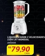 Oferta de 220V - Liquidificador 2 Velocidades L97 Mondial por R$79,9 em Assaí Atacadista