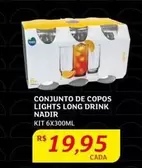 Oferta de Nadir - Conjunto De Copos Lights Long Drink por R$19,95 em Assaí Atacadista