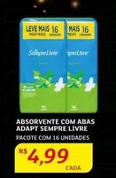 Oferta de Leve - Absorvente Com Abas Adapt Sempre Livre por R$4,99 em Assaí Atacadista