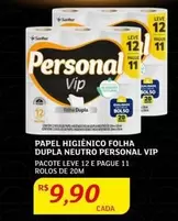 Oferta de Personal - Papel Higiênico Folha Dupla Vip por R$9,9 em Assaí Atacadista