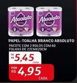 Oferta de Absoluto - Papel-Toalha Branco por R$5,45 em Assaí Atacadista