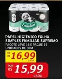 Oferta de Familiar - Papel Higiênico Folha Simples  Supremo por R$16,99 em Assaí Atacadista