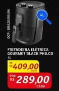 Oferta de Philco - Fritadeira Eletrica Gourmet Black por R$409 em Assaí Atacadista