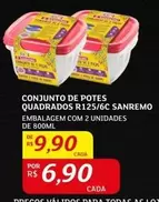 Oferta de Sanremo - Conjunto De Potes Quadrados R125/6c por R$9,9 em Assaí Atacadista