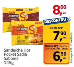 Oferta de Sadia - Sanduíche Hot Pocket por R$8,6 em Tenda Atacado