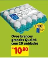 Oferta de Qualitá - Ovos Brancos Grandes Qualità Com 20 Unidades por R$10,9 em Mercado Extra