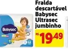 Oferta de Babysec - Fralda Descartável Ultrasec Jumbinho por R$19,49 em Mercado Extra