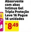 Oferta de Intimus - Absorvente com Abas Gel Tripla Proteção Leve 16 Pague 14 Unidades por R$8,49 em Mercado Extra