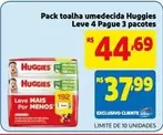 Oferta de Huggies - Pack Toalha Umedecida Leve 4 Pague 3 Pacotes por R$44,69 em Mercado Extra