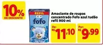 Oferta de De   - Amaciante De Roupas Concentrado Fofo Azul Tudao Refil por R$11,1 em Mercado Extra