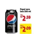 Oferta de Pepsi - Zero Lata por R$2,59 em Mercado Extra