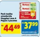 Oferta de Huggies - Pack Toalha Umedecida Leve 4 Pague 3 Pacote por R$37,99 em Mercado Extra