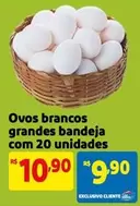 Oferta de Ovos Brancos Grandes Bandeja Com 20 Unidades por R$10,9 em Mercado Extra