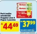 Oferta de Huggies - Pack Toalha Umedecida Leve 4 Pague 3 Pacote por R$37,99 em Mercado Extra