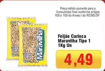 Oferta de Maravilha - Feijão Carioca  Tipo 1 por R$4,49 em Spani Atacadista