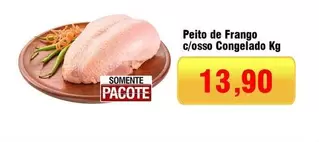 Oferta de Pacote - Peito De Frango C/Osso Congelado por R$13,9 em Spani Atacadista