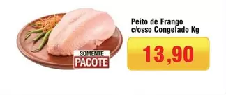 Oferta de Pacote - Peito De Frango C/Osso Congelado por R$13,9 em Spani Atacadista