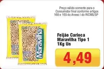 Oferta de Maravilha - Feijão Carioca  Tipo 1 por R$4,49 em Spani Atacadista