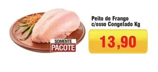 Oferta de Pacote - Peito De Frango C/Osso Congelado por R$13,9 em Spani Atacadista