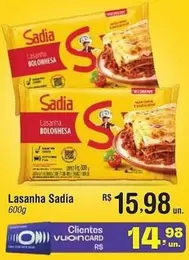 Oferta de Sadia - Lasanha por R$15,98 em Fort Atacadista