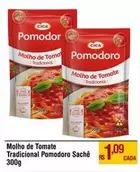 Oferta de Cica - Molho De Tomate Tradicional Pomodoro Sache por R$1,09 em Max Atacadista