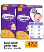 Oferta de Cremer - Fralda Infantil  Hiper Pacote por R$42,99 em Max Atacadista