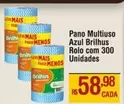 Oferta de Mais - Pano Azul Brilhas Rolo Com 300 Unidades por R$58,98 em Max Atacadista