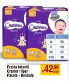 Oferta de Cremer - Fralda Infantil  Hiper Pacote por R$42,99 em Max Atacadista