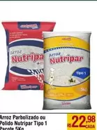 Oferta de Nutripar - Arroz Parbolizado Ou Polido Tipo 1 por R$22,98 em Max Atacadista