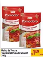 Oferta de Cica - Molho De Tomate Tradicional Pomodoro Sache por R$1,09 em Max Atacadista