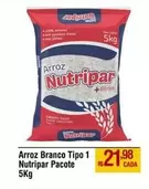 Oferta de Nutripar - Arroz Branco Tipo 1 por R$21,98 em Max Atacadista