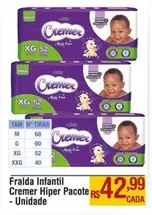 Oferta de Cremer - Fralda Infantil  Hiper Pacote por R$42,99 em Max Atacadista