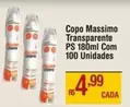 Oferta de Massimo - Copo Transparente Ps 180ml Com 100 Unidades por R$4,99 em Max Atacadista