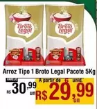 Oferta de Broto Legal - Arroz Tipo 1 por R$30,99 em Max Atacadista