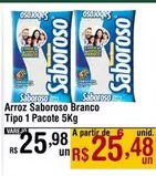 Oferta de Saboroso - Arroz Branco Tipo 1 Pacote por R$25,98 em Max Atacadista