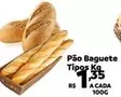 Oferta de Pão Baguete por R$1,35 em Max Atacadista