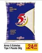 Oferta de Estrelas - Arroz 5 Estrelas Tipo 1 Pacote por R$24,49 em Max Atacadista