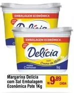 Oferta de Delícia - Margarina Com Sal Embalagem Econômica Pote por R$9,89 em Max Atacadista