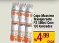 Oferta de Massimo - Copo Transparente Ps 180ml Com 100 Unidades por R$4,99 em Max Atacadista