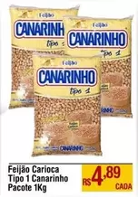 Oferta de Canarinho - Feijão Carioca Tipo 1  Pacote por R$4,89 em Max Atacadista