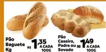 Oferta de Pão Baguette por R$1,35 em Max Atacadista