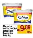 Oferta de Delícia - Margarina Delicia Com Sal Embalagem Econômica Pote por R$9,89 em Max Atacadista