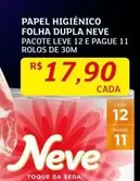 Oferta de Neve - Papel Higiênico Folha Dupla por R$17,9 em Assaí Atacadista