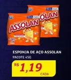 Oferta de Assolan - Esponja De Aco por R$1,19 em Assaí Atacadista