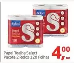 Oferta de Pacote - Papel Toalha  2 Rolos 120 Folhas por R$4 em Tenda Atacado