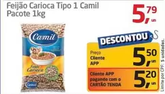 Oferta de Camil - Feijão Carioca Tipo 1 por R$5,79 em Tenda Atacado