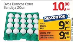 Oferta de Extra - Ovos Brancos Extra Bandeja 20un por R$10,9 em Tenda Atacado