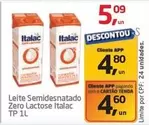 Oferta de Italac - Leite Semidesnatado Zero Lactose por R$5,09 em Tenda Atacado